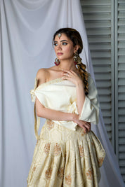 Ivory Zardozi Majesty